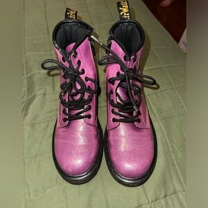 EUC girls size 3 pink glitter Dr. Martens